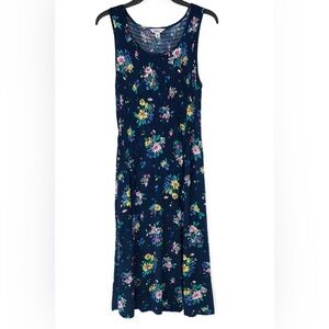 Croft & Barrow Petite Medium Floral Ribbed Sundress Pull-On, Elastic Stretch Top
